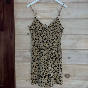 NWT Madewell Floral Mini Dress Size 6 - Black/yellow